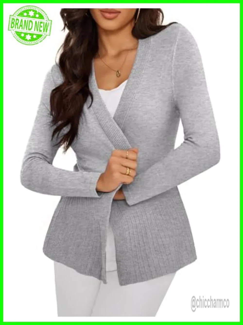 Women's Lightweight Ribbed Knit Open Front Cardigan - Viscose Blend